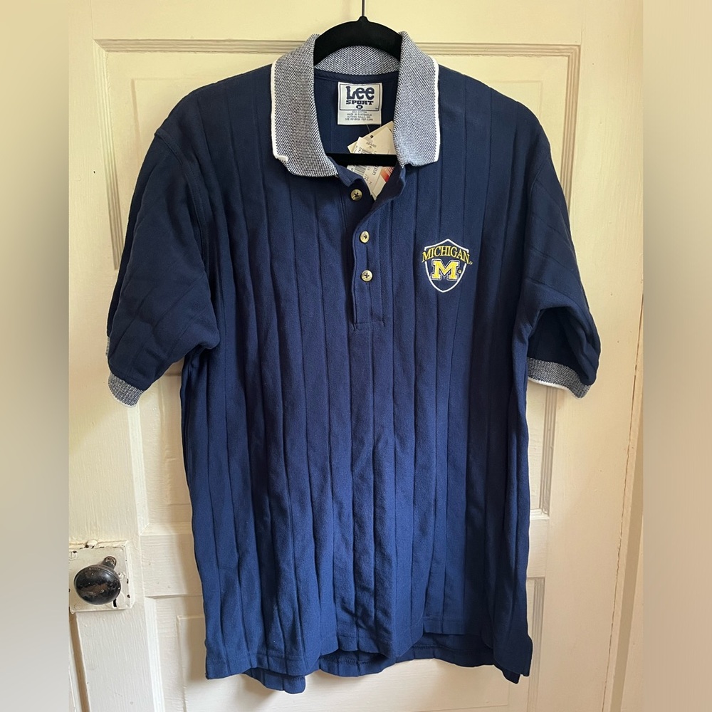NWT Deadstock Vintage Lee Sport Michigan Polo Shirt